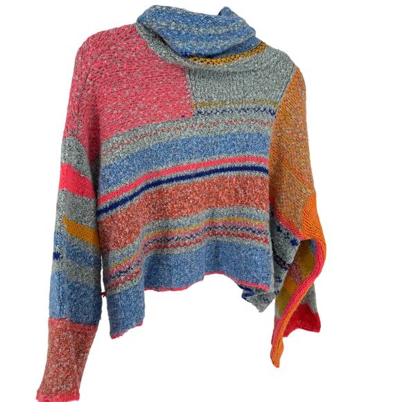 Sincerely Jules Sweaters - Sincerely Jules Cozy Boho Wool Blend Colorblock Multicolor Sweater Women Small